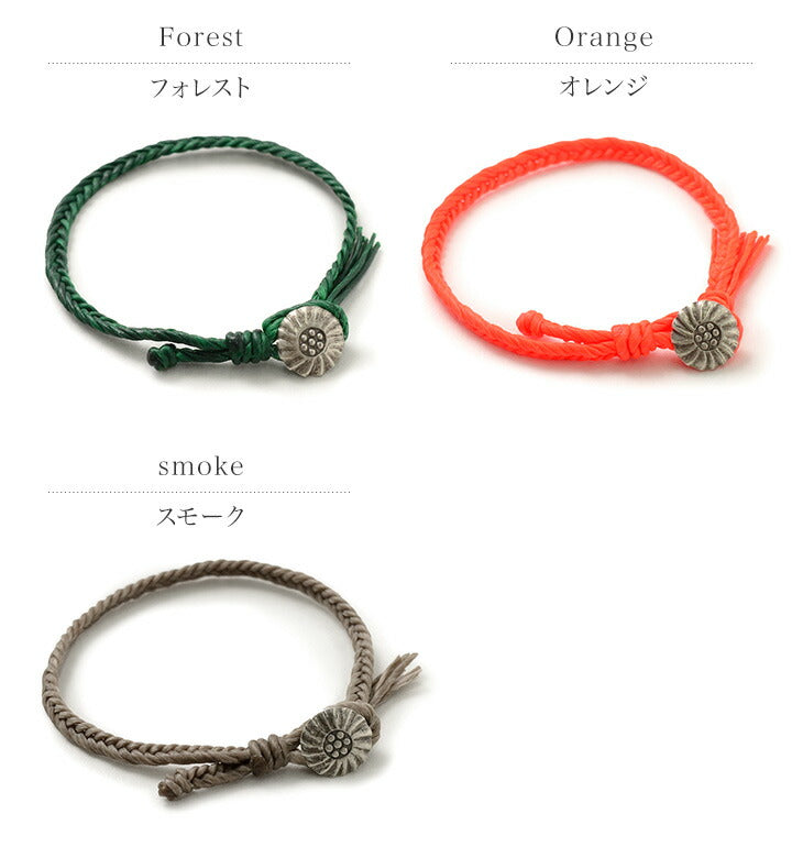 PHADUA / Wax Cord Concho Bracelet Fishbone Braid