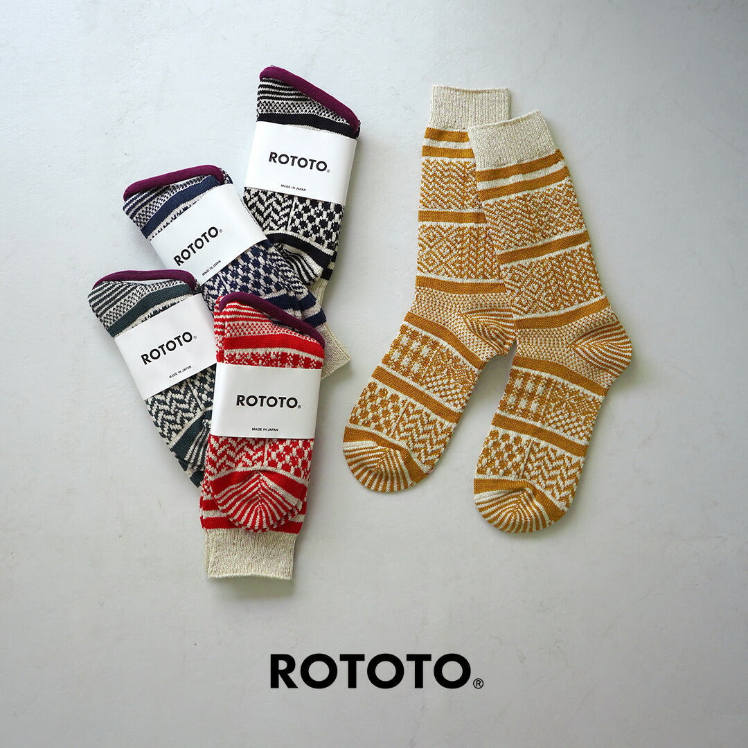ROTOTO / Chaussettes Multi-Jacquard Crew