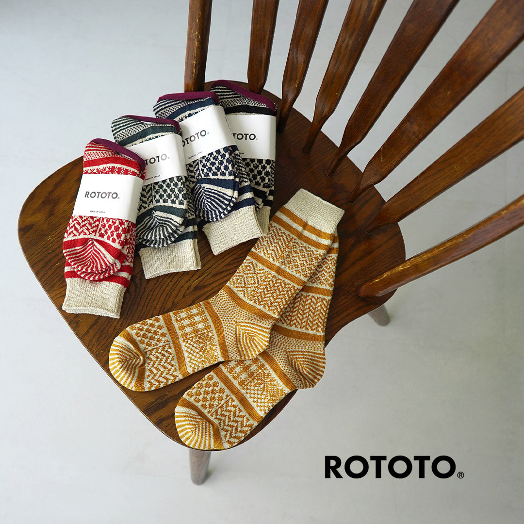 ROTOTO / Chaussettes Multi-Jacquard Crew