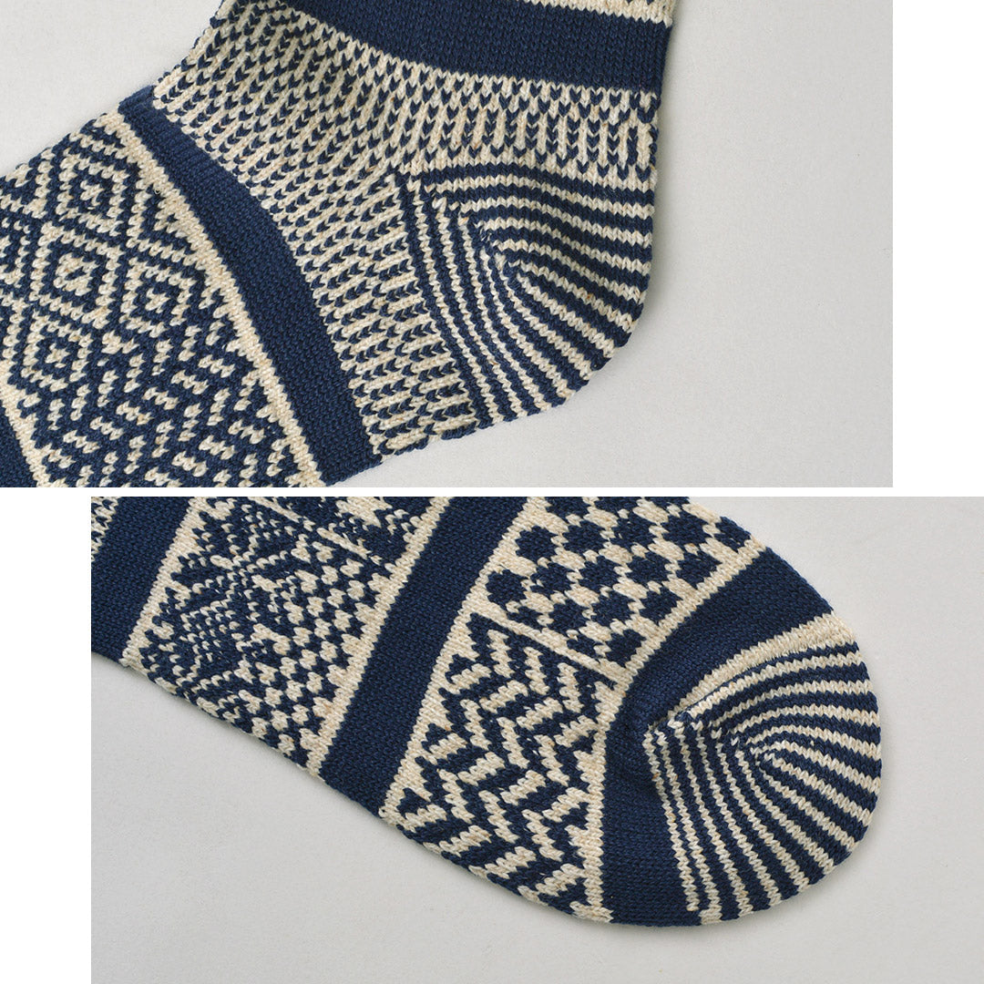 ROTOTO / Chaussettes Multi-Jacquard Crew