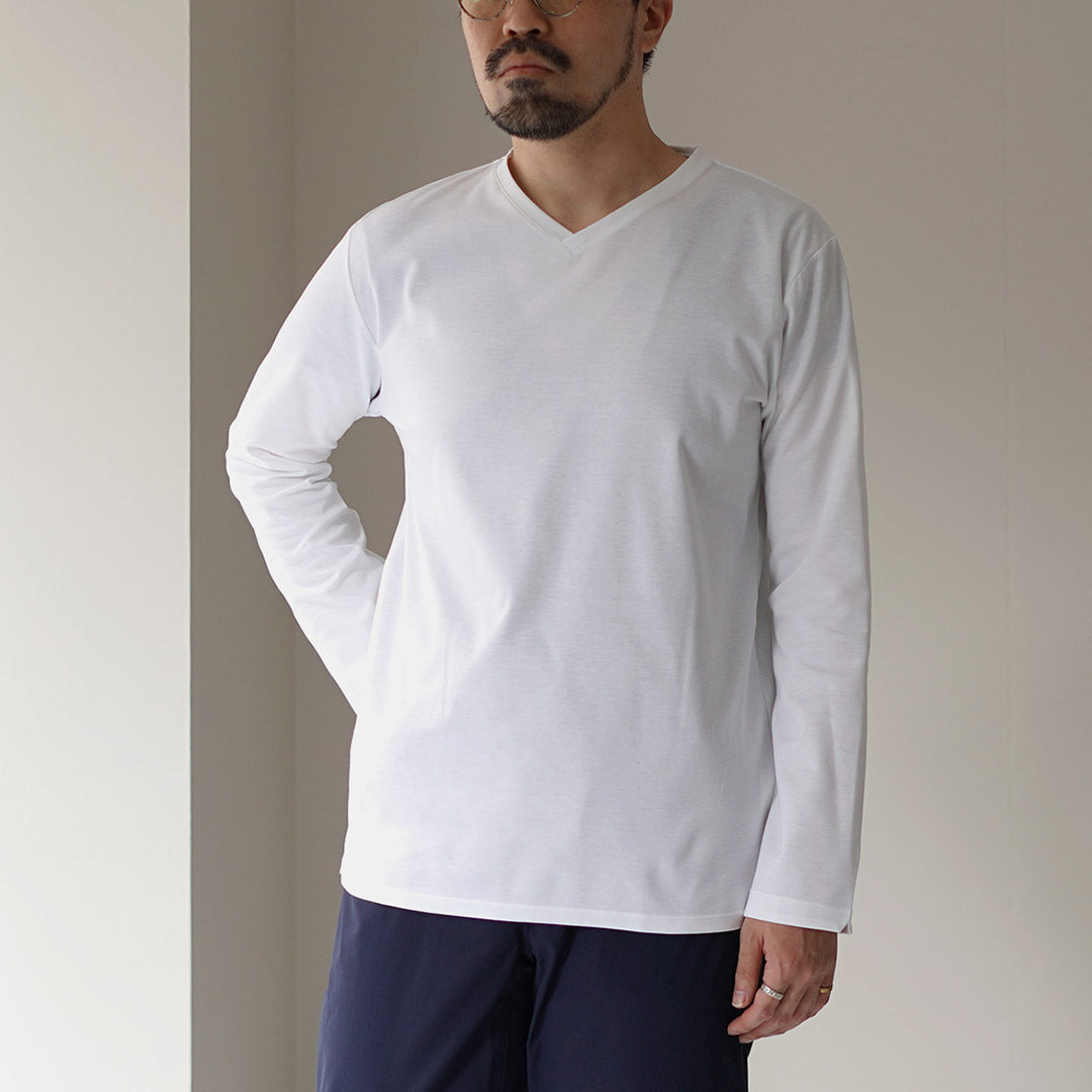 RE MADE IN TOKYO JAPÓN / Camiseta de vestir de manga larga con cuello en V hecha en Tokio