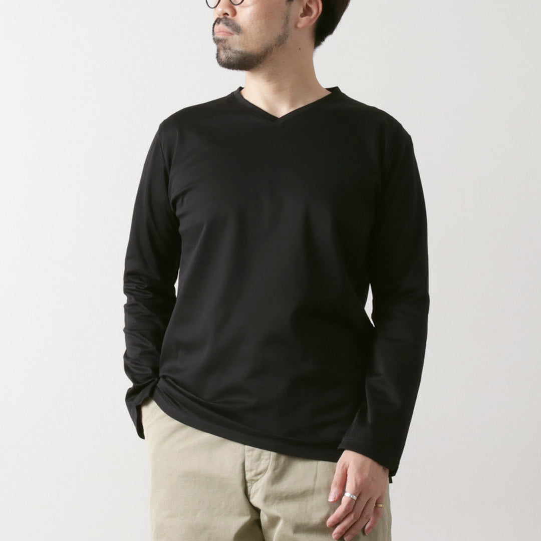 RE MADE IN TOKYO JAPÓN / Camiseta de vestir de manga larga con cuello en V hecha en Tokio
