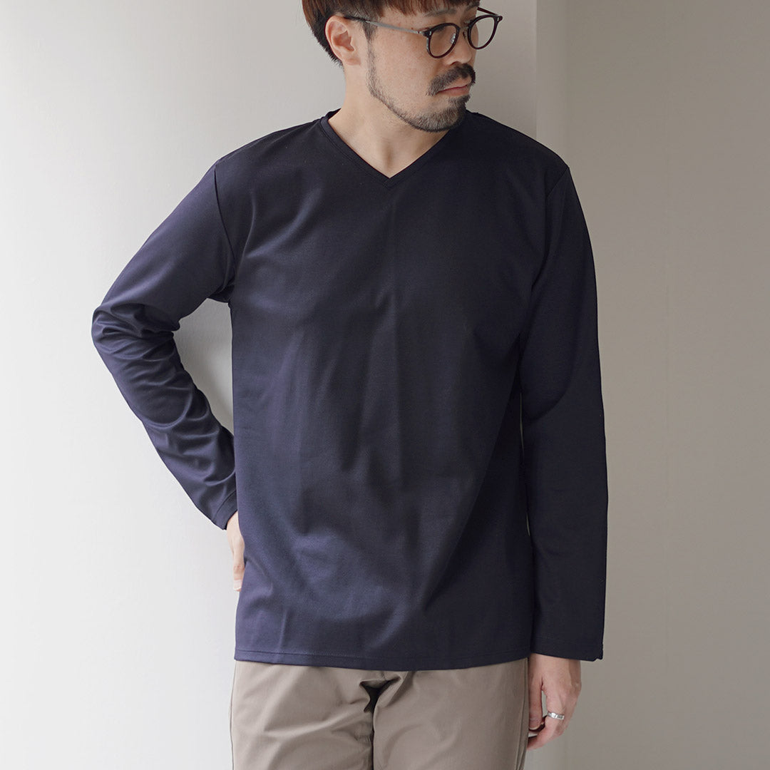 RE MADE IN TOKYO JAPÓN / Camiseta de vestir de manga larga con cuello en V hecha en Tokio