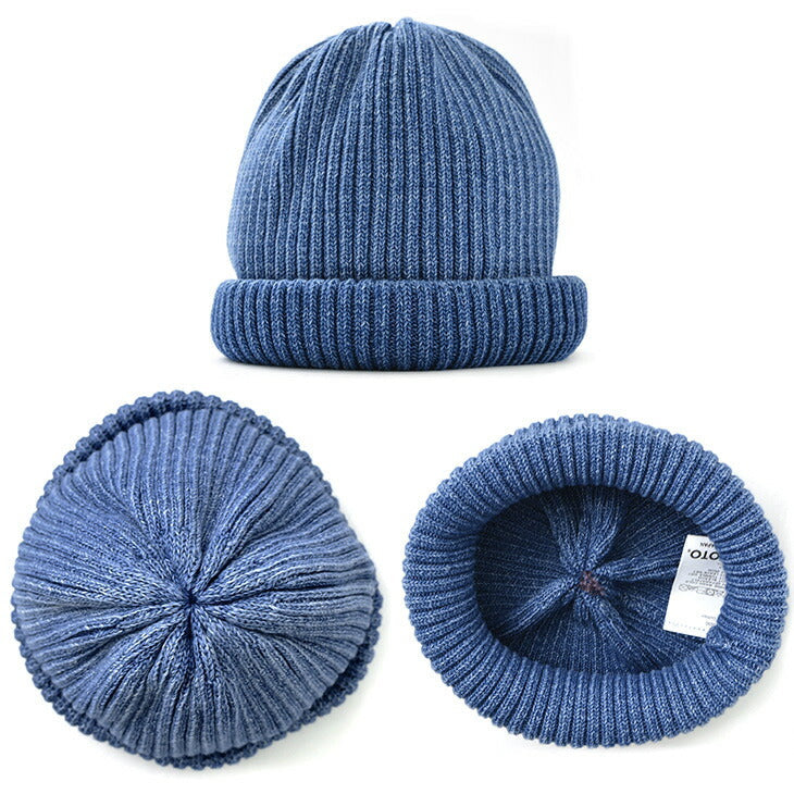 Rototo / Indigo Cotton Roll up Geanie