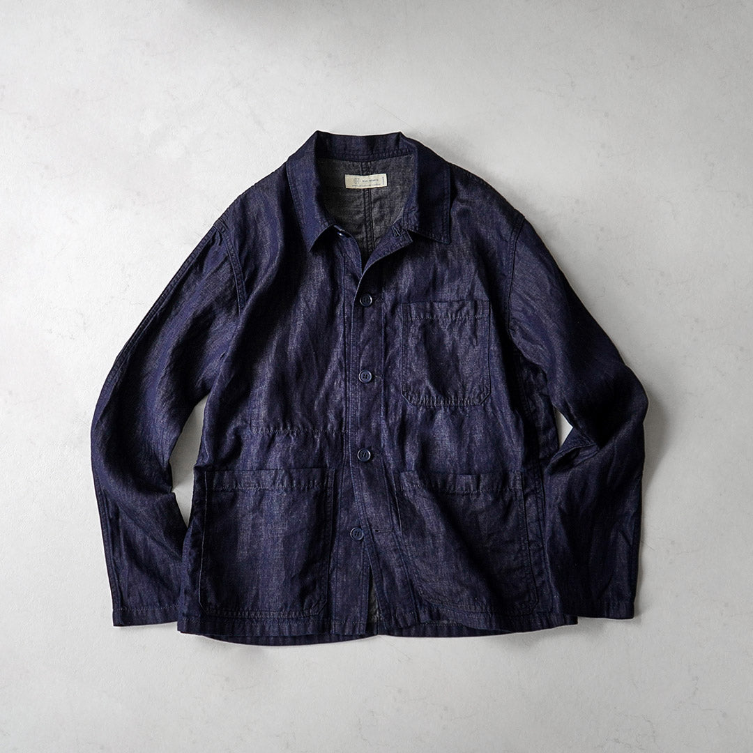 JAPAN BLUE JEANS / RJB7070 Chaqueta overol francesa de mezclilla de lino y algodón