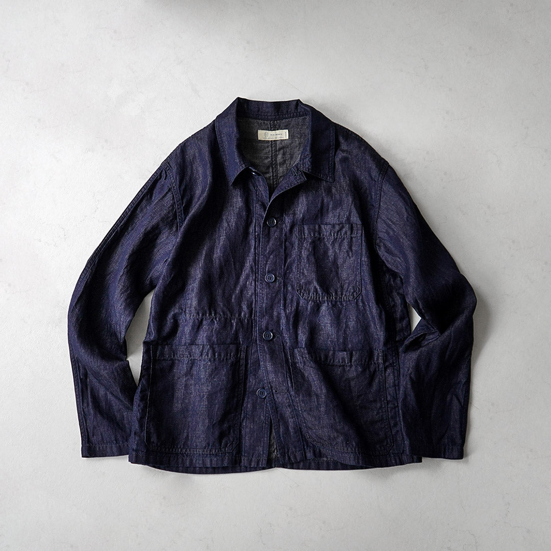 JAPAN BLUE JEANS / RJB7070 Chaqueta overol francesa de mezclilla de lino y algodón