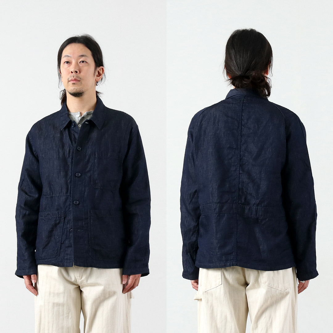 JAPAN BLUE JEANS / RJB7070 Chaqueta overol francesa de mezclilla de lino y algodón