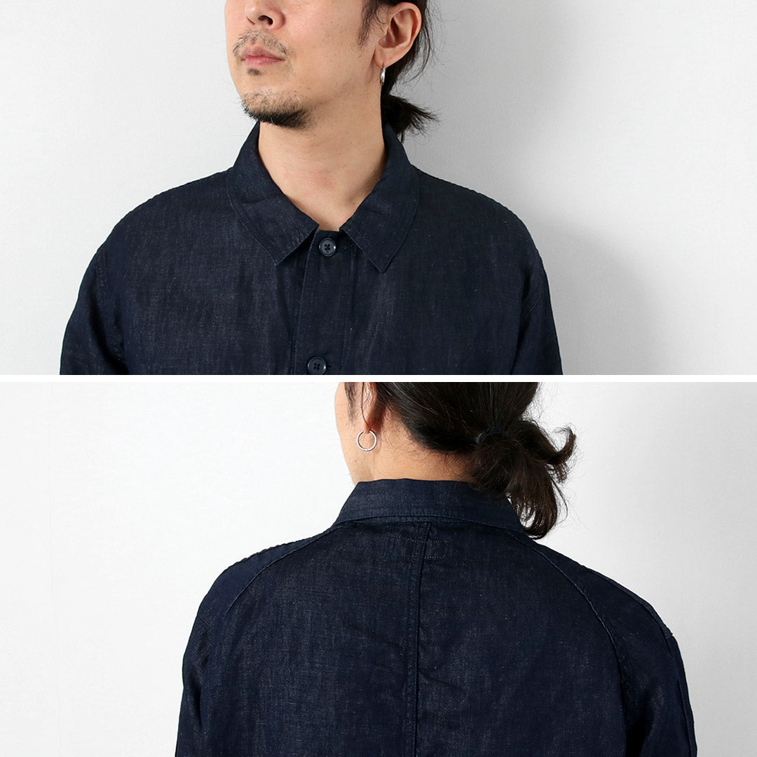 JAPAN BLUE JEANS / RJB7070 Chaqueta overol francesa de mezclilla de lino y algodón