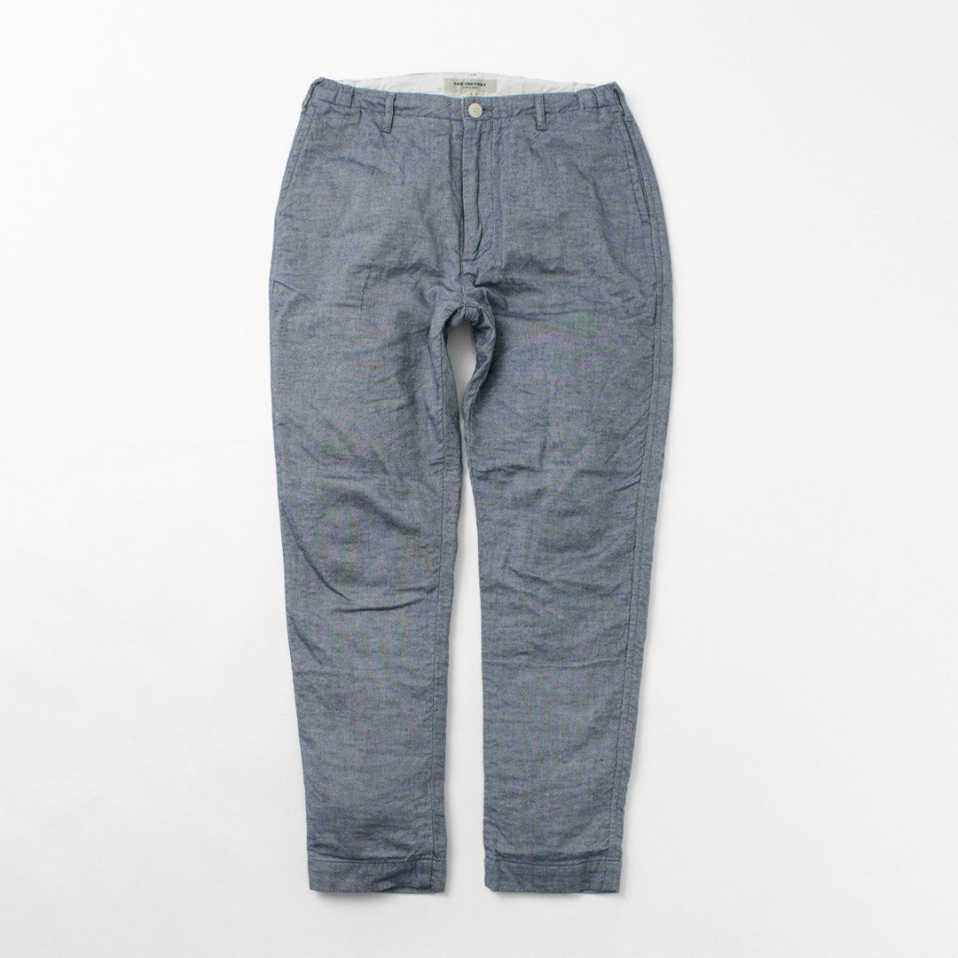 FOB FACTORY / F0513 Pantalon en chambray à double tissage en coton et lin
