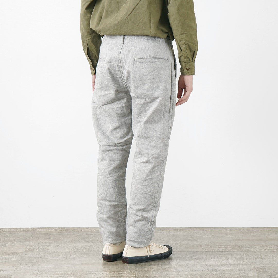 FOB FACTORY / F0513 Pantalón cambray de tejido doble de lino y algodón