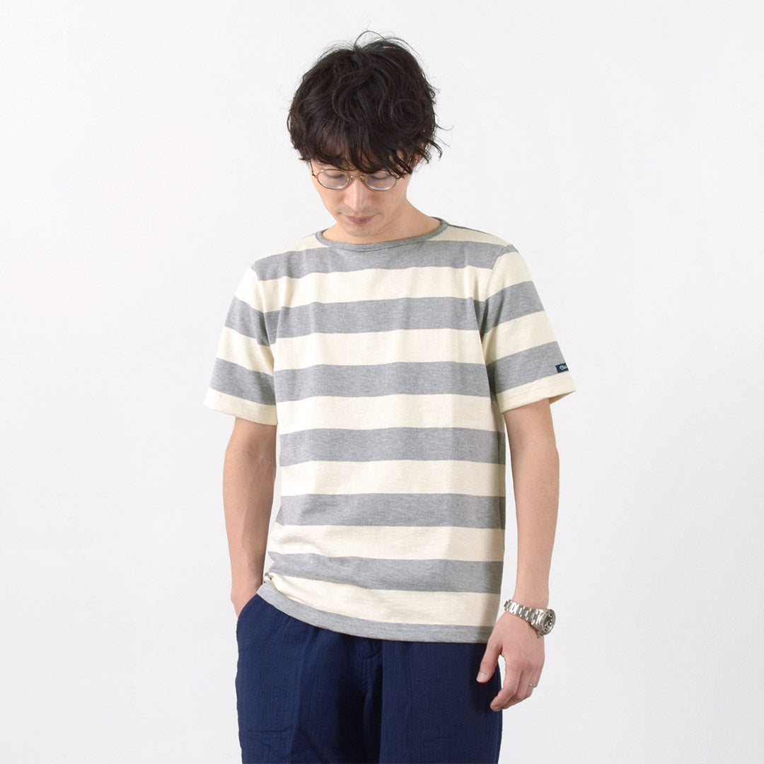 TIEASY / HDCS Boat neck Short Sleeve wide stripe basque shirt