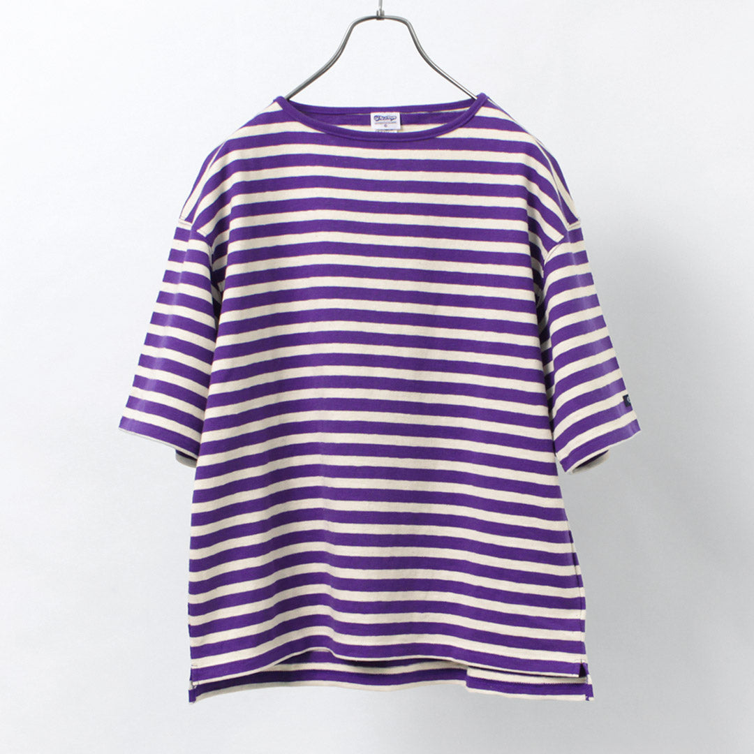 TIEASY / HDCS Big stripe boat-neck T-shirt