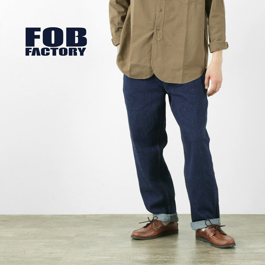 FOB FACTORY / F0511 WW2 Pantalón de mezclilla vaquero Un lavado