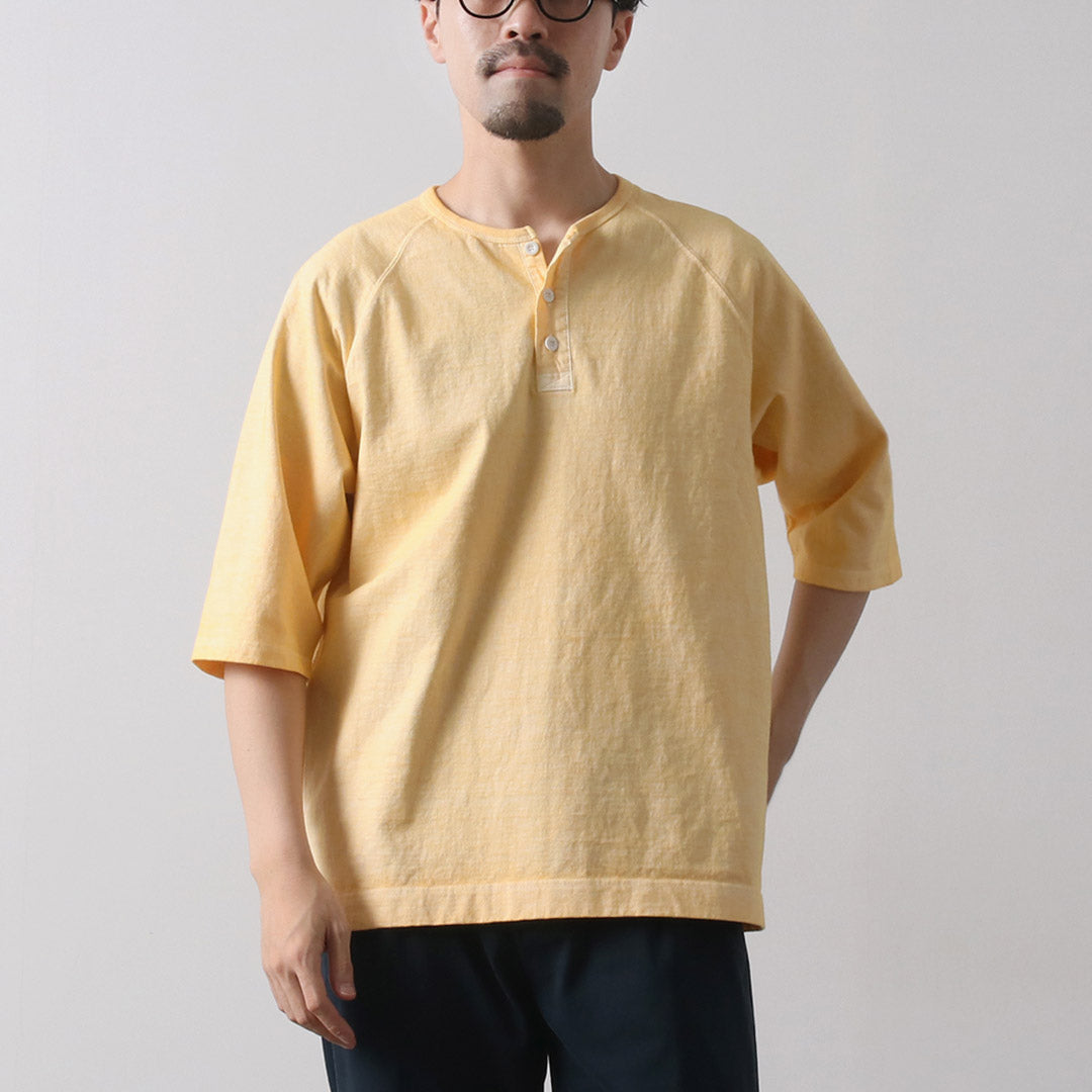 GOOD ON / Half Sleeve Heavy Retro Henry Neck T-Shirt