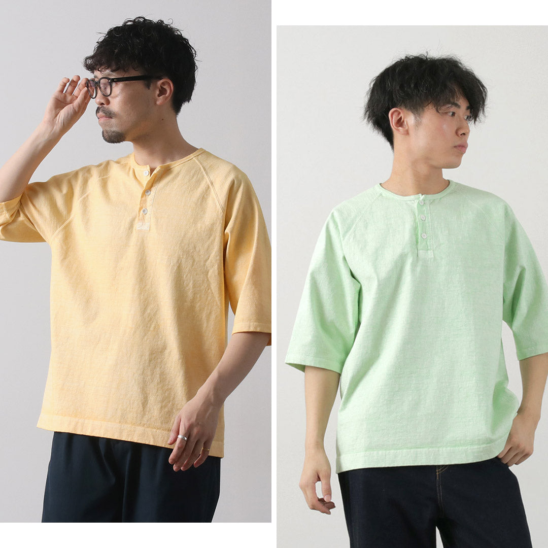 GOOD ON / Half Sleeve Heavy Retro Henry Neck T-Shirt