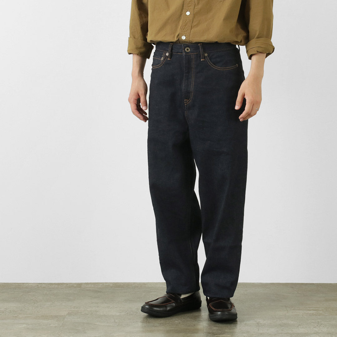 JEANS AZUL JAPÓN / RJB6171 Pantalón cónico ancho de orillo de 12 oz