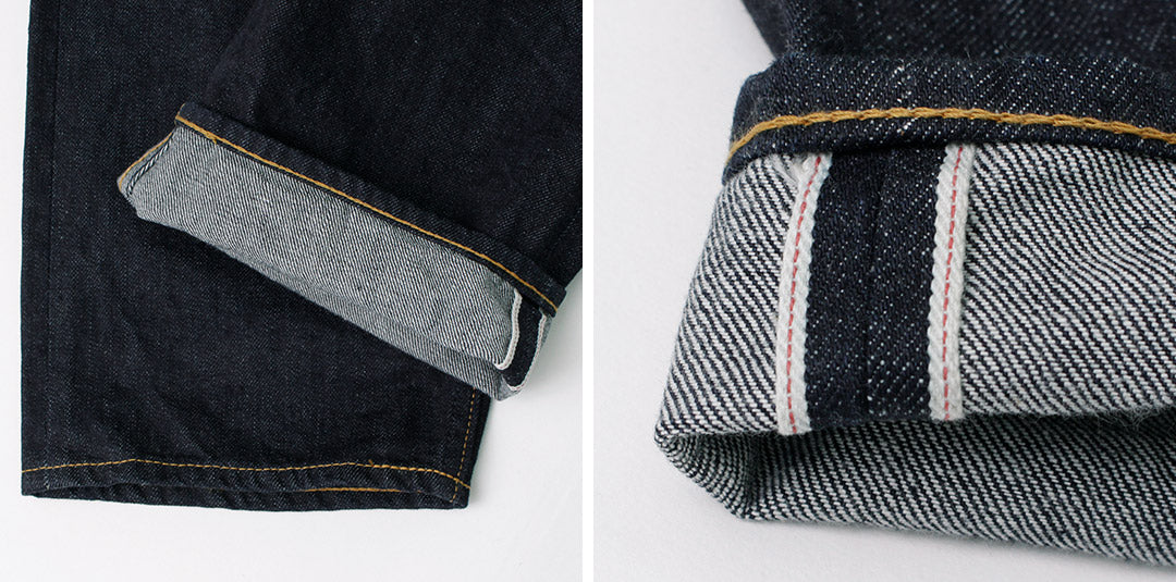 JEANS AZUL JAPÓN / RJB6171 Pantalón cónico ancho de orillo de 12 oz