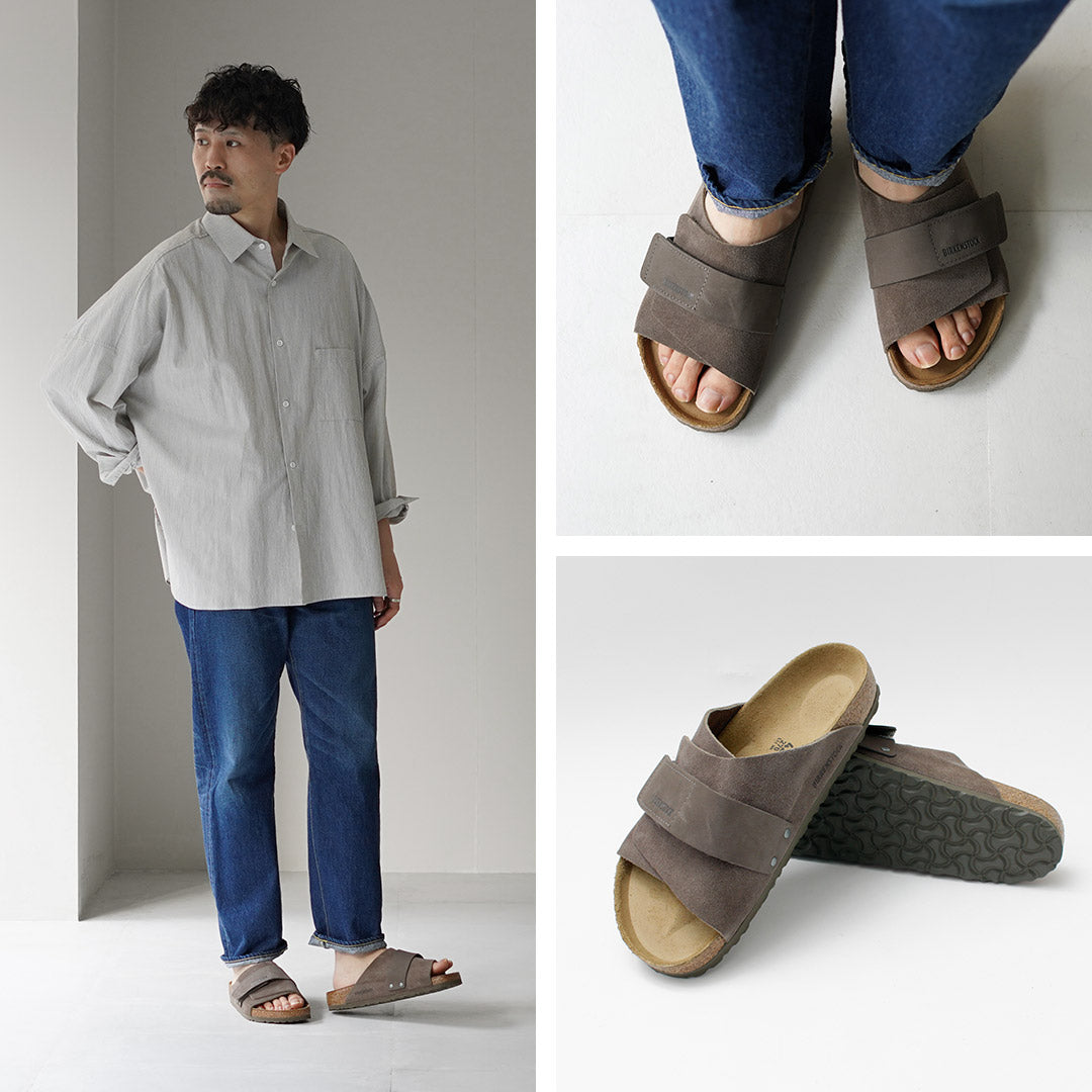 BIRKENSTOCK / Sandalias Kyoto de ante y piel nobuck