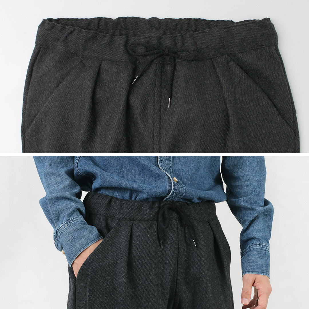 RE MADE IN TOKYO JAPAN / Pantalon Kersey Tuck en laine et cachemire