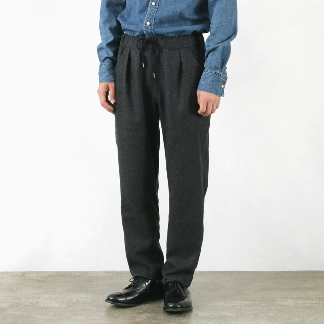 RE MADE IN TOKYO JAPAN / Pantalon Kersey Tuck en laine et cachemire