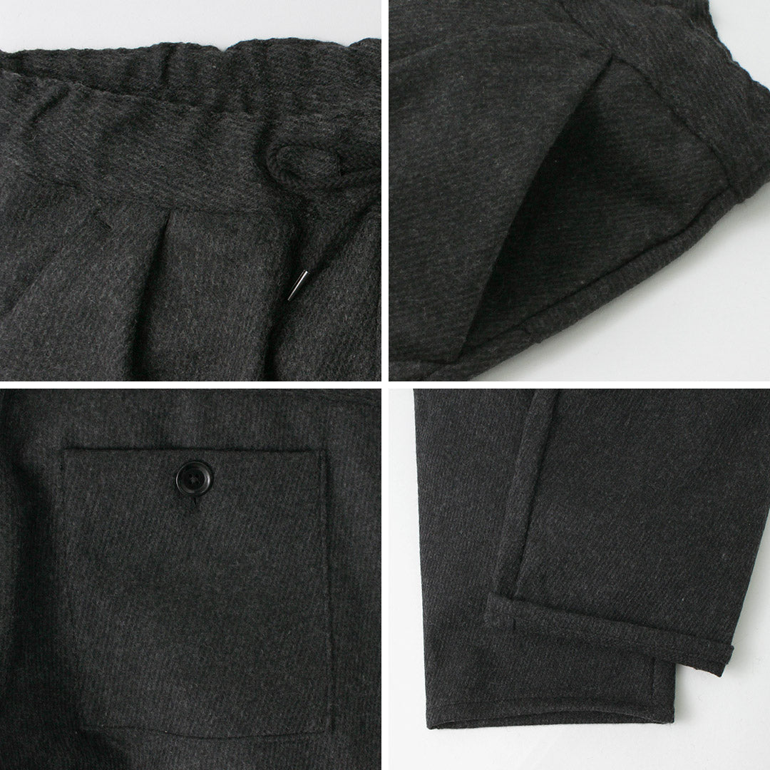 RE MADE IN TOKYO JAPAN / Pantalon Kersey Tuck en laine et cachemire