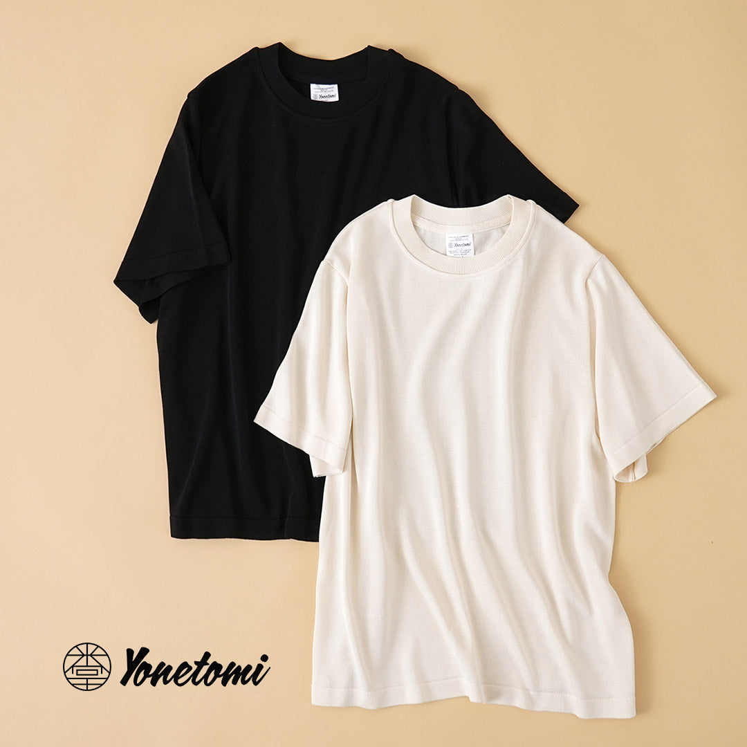 YONETOMI NEW BASIC / 厚重真丝针织 T 恤