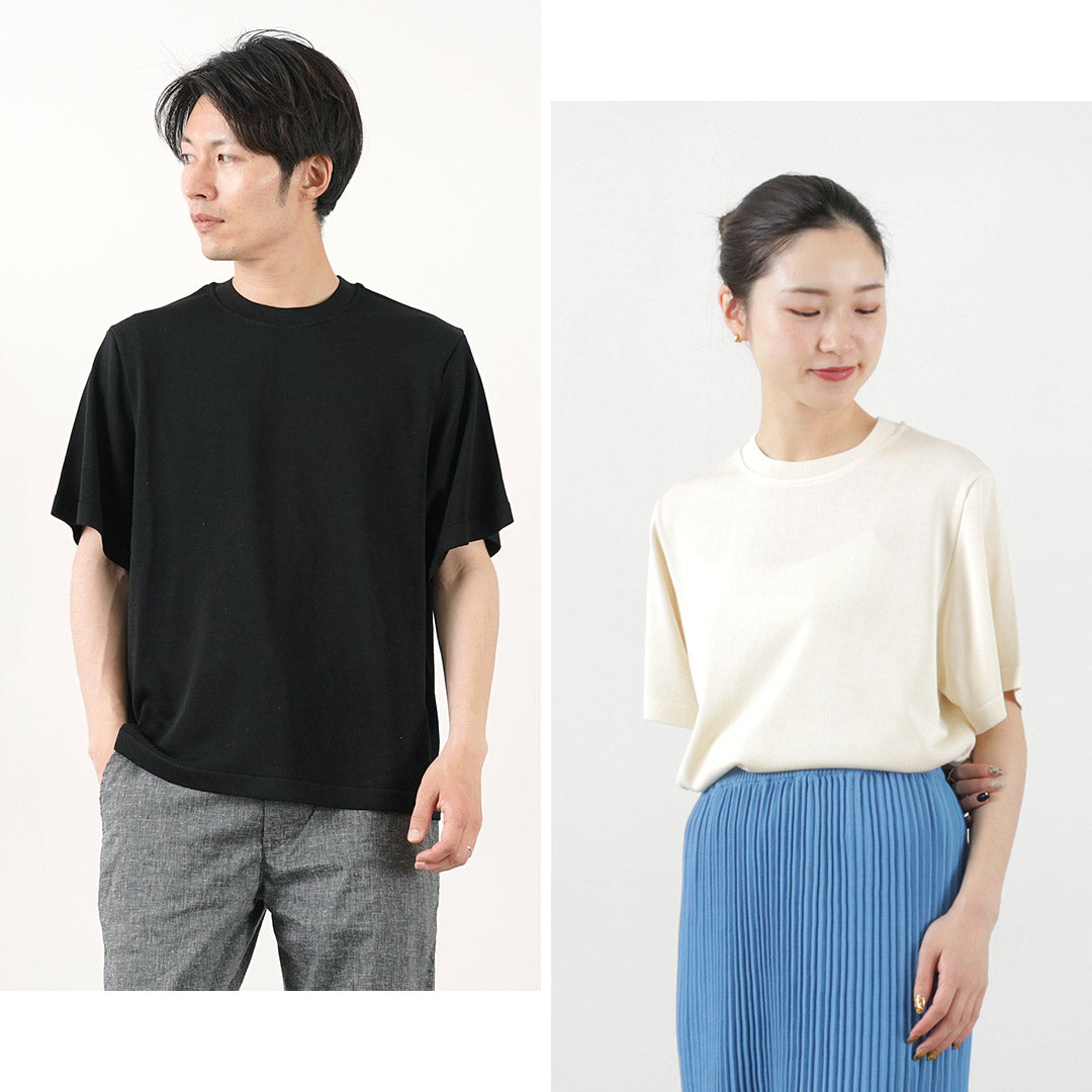 YONETOMI NEW BASIC / 厚重真丝针织 T 恤