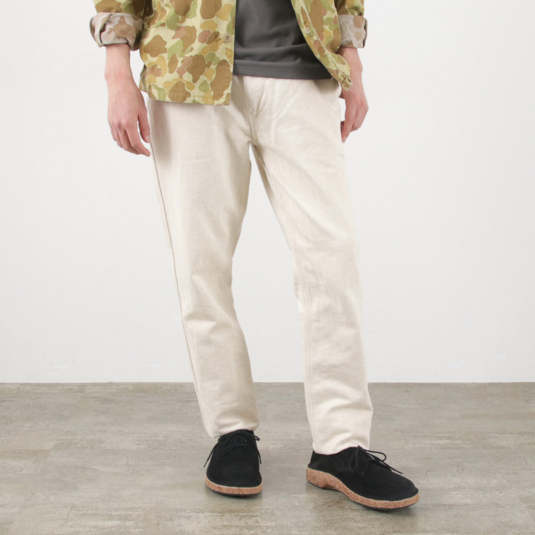 FOB FACTORY / Pantalon à chevrons en chanvre et coton F0516