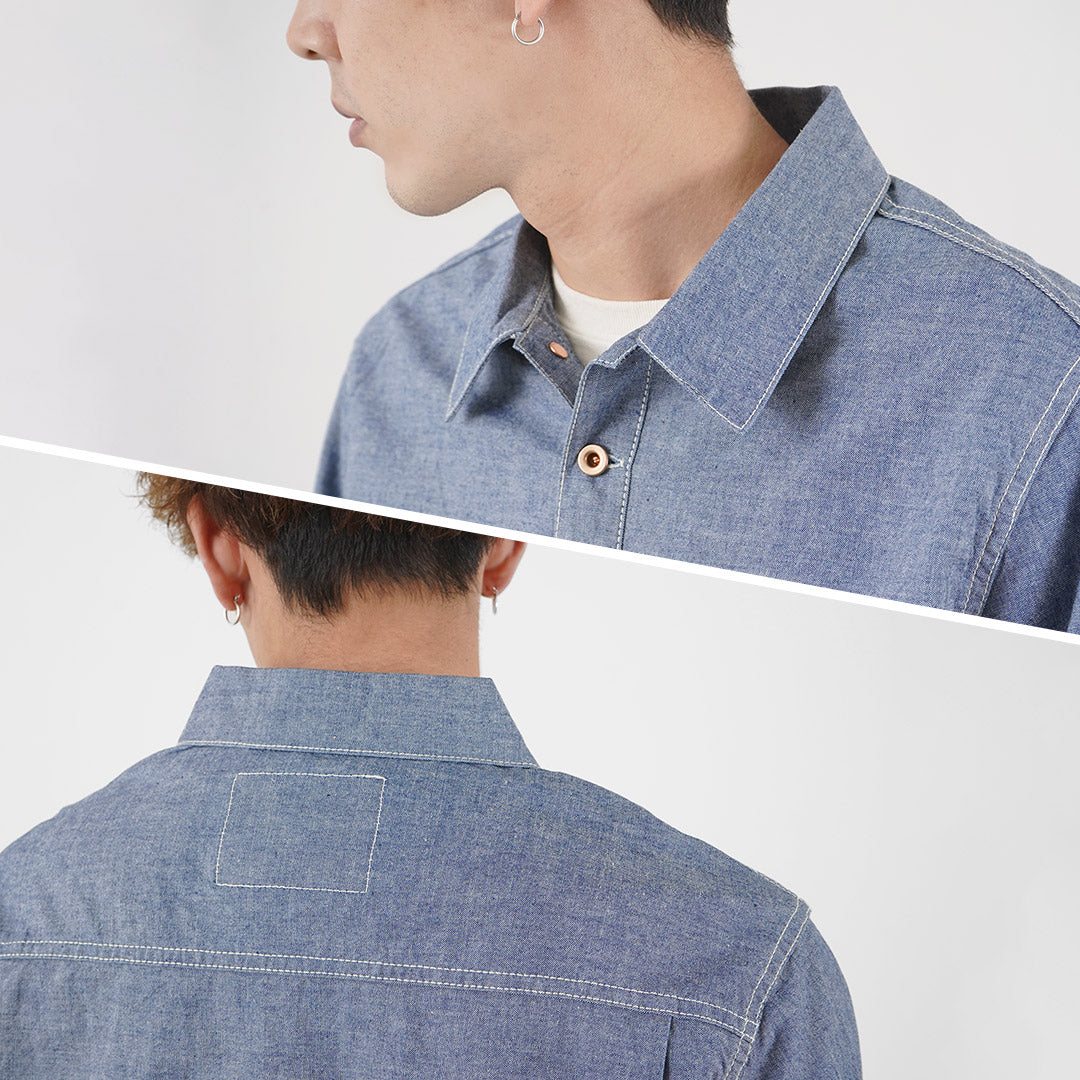 FOB FACTORY / F3487 Chambray Pullover Shirt