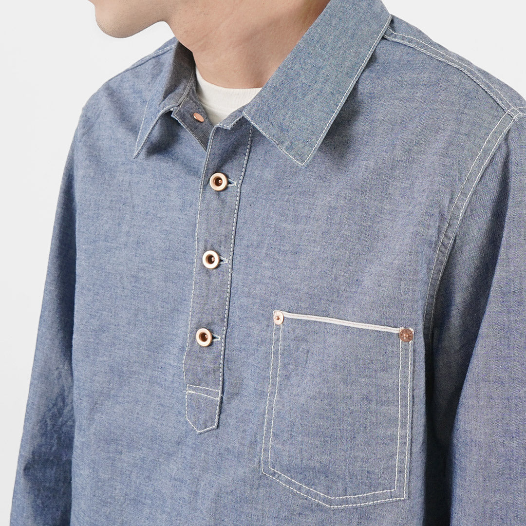 FOB FACTORY / F3487 Chambray Pullover Shirt