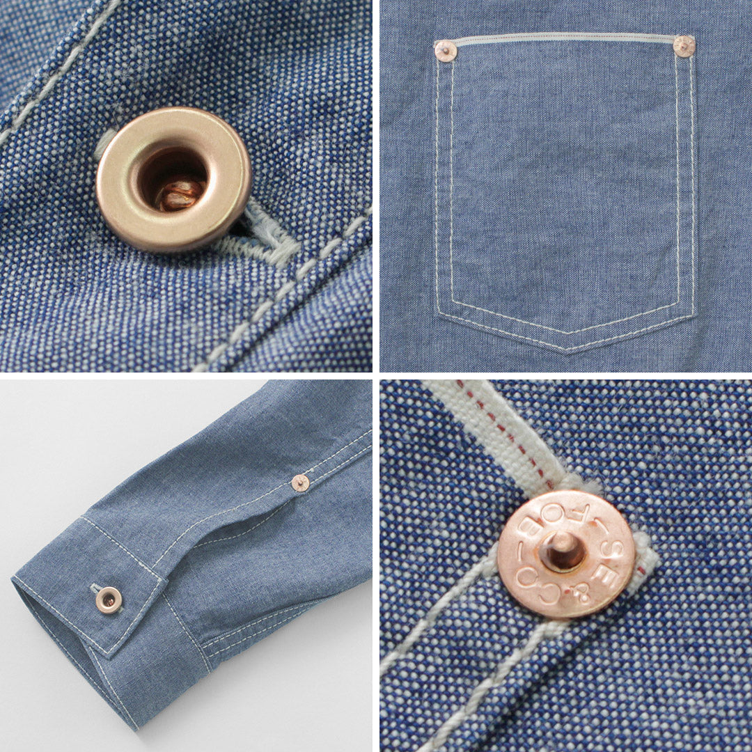 FOB FACTORY / F3487 Chambray Pullover Shirt