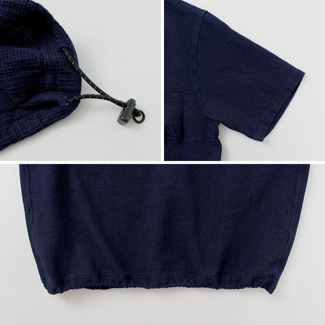 FOB FACTORY / F3493 Indigo Waffle T-shirt