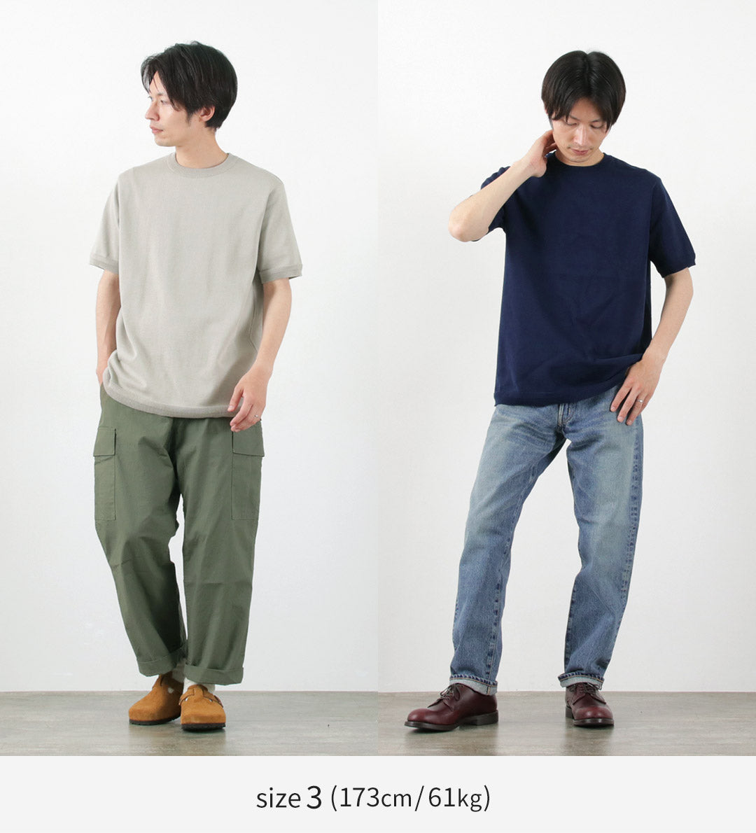 FUJITO / Crew Neck Knit T-Shirt