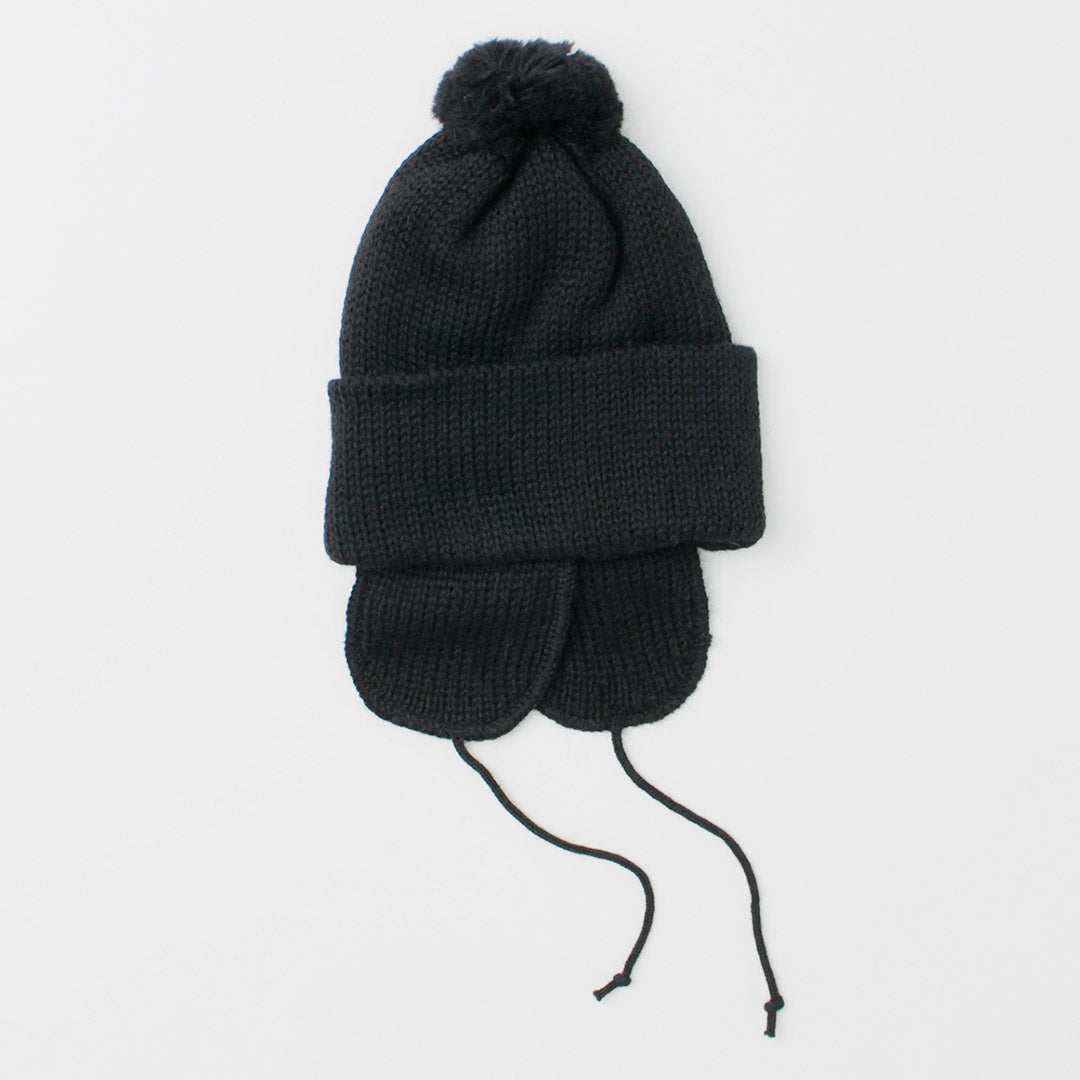 Highland 2000 / 3G 솔리드 밥캡 더블 이어 커버 및 POM POM 및 Chin Rope (20cm)