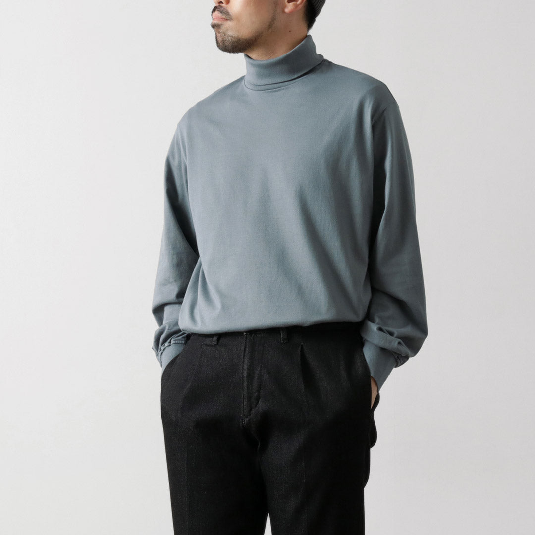 YONETOMI NEW BASIC / New Basic Garment Dye Turtleneck T-Shirt