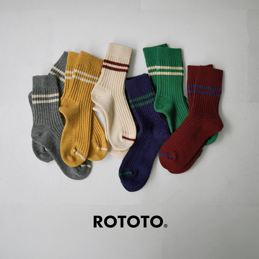 ROTOTO / 美利奴羊毛条纹袜