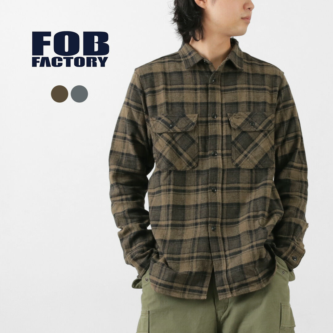 FOB FACTORY / F3497 Chemise de travail à carreaux en flanelle