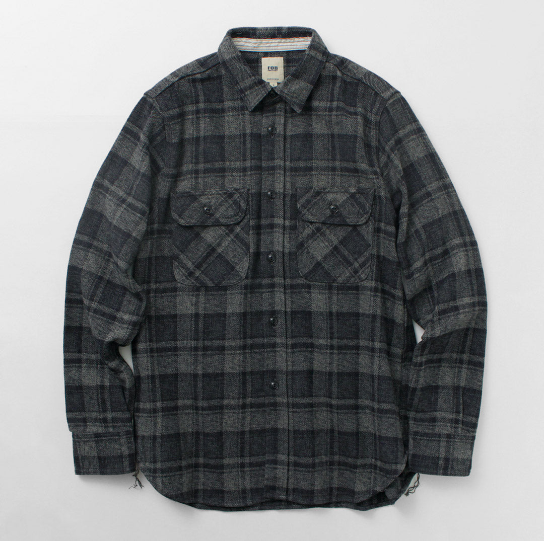 FOB FACTORY / F3497 Chemise de travail à carreaux en flanelle