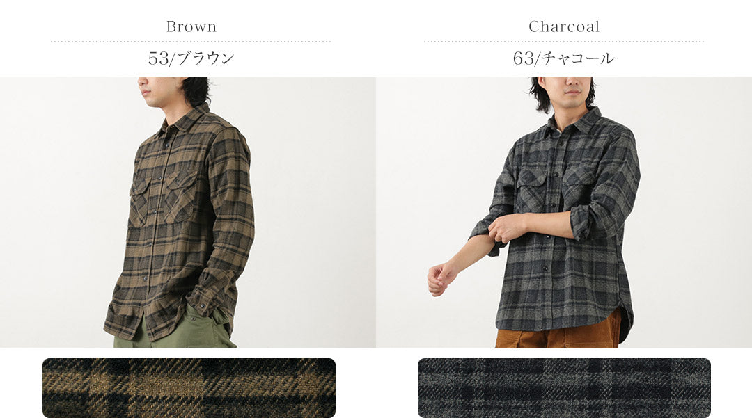 FOB FACTORY / F3497 Chemise de travail à carreaux en flanelle
