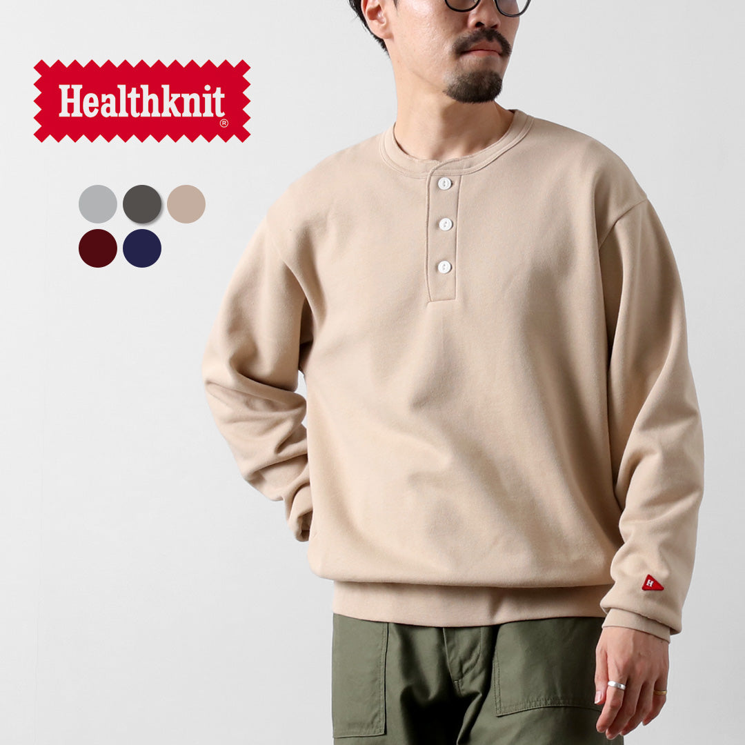 HEALTHKNIT / Henry Neck Long Sleeve Classic Sweatshirt