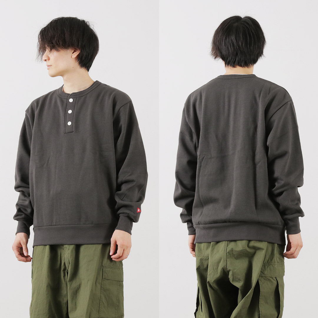HEALTHKNIT / Henry Neck Long Sleeve Classic Sweatshirt