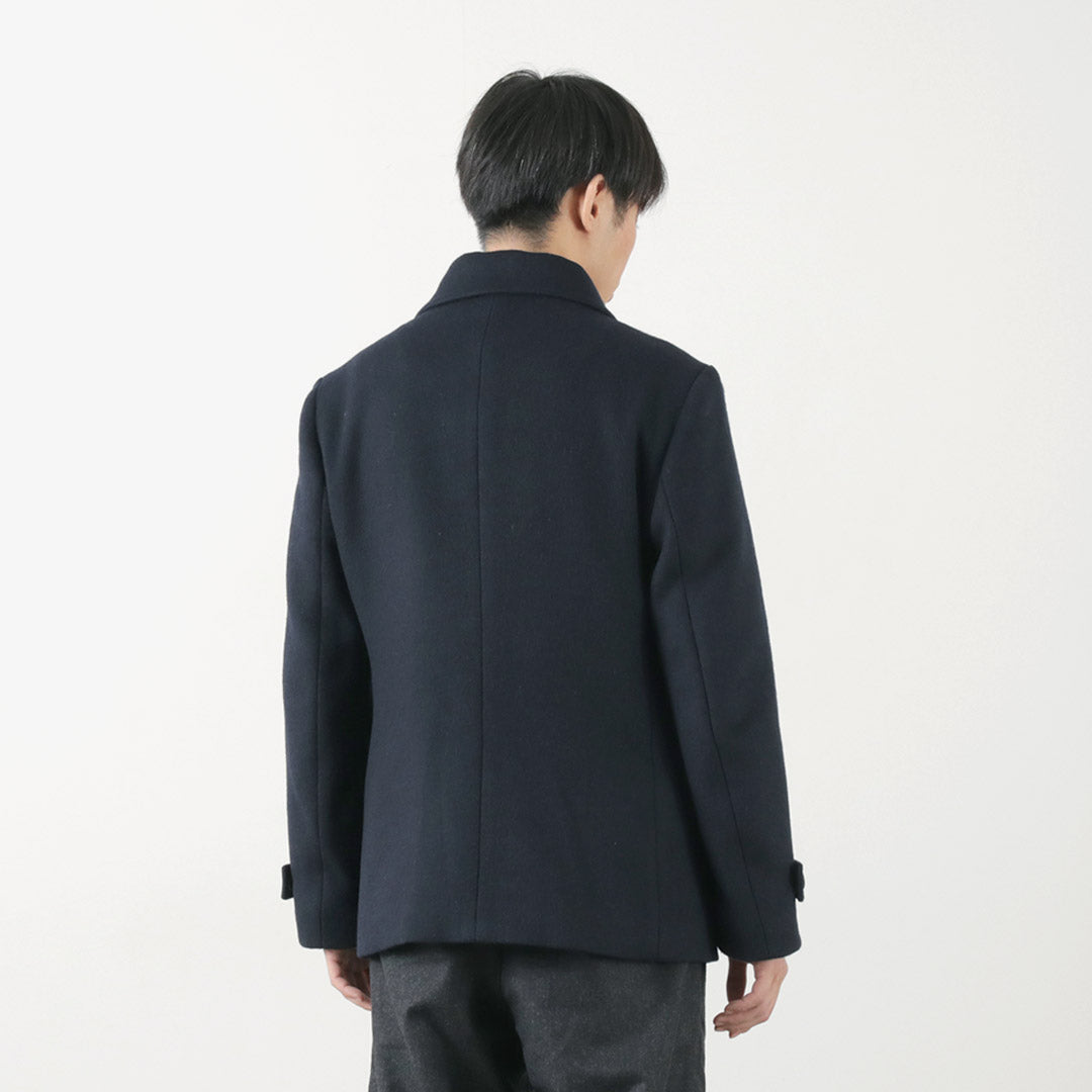 RE MADE IN TOKYO JAPAN / Wool Melton Stand-Up Collar Pea Coat