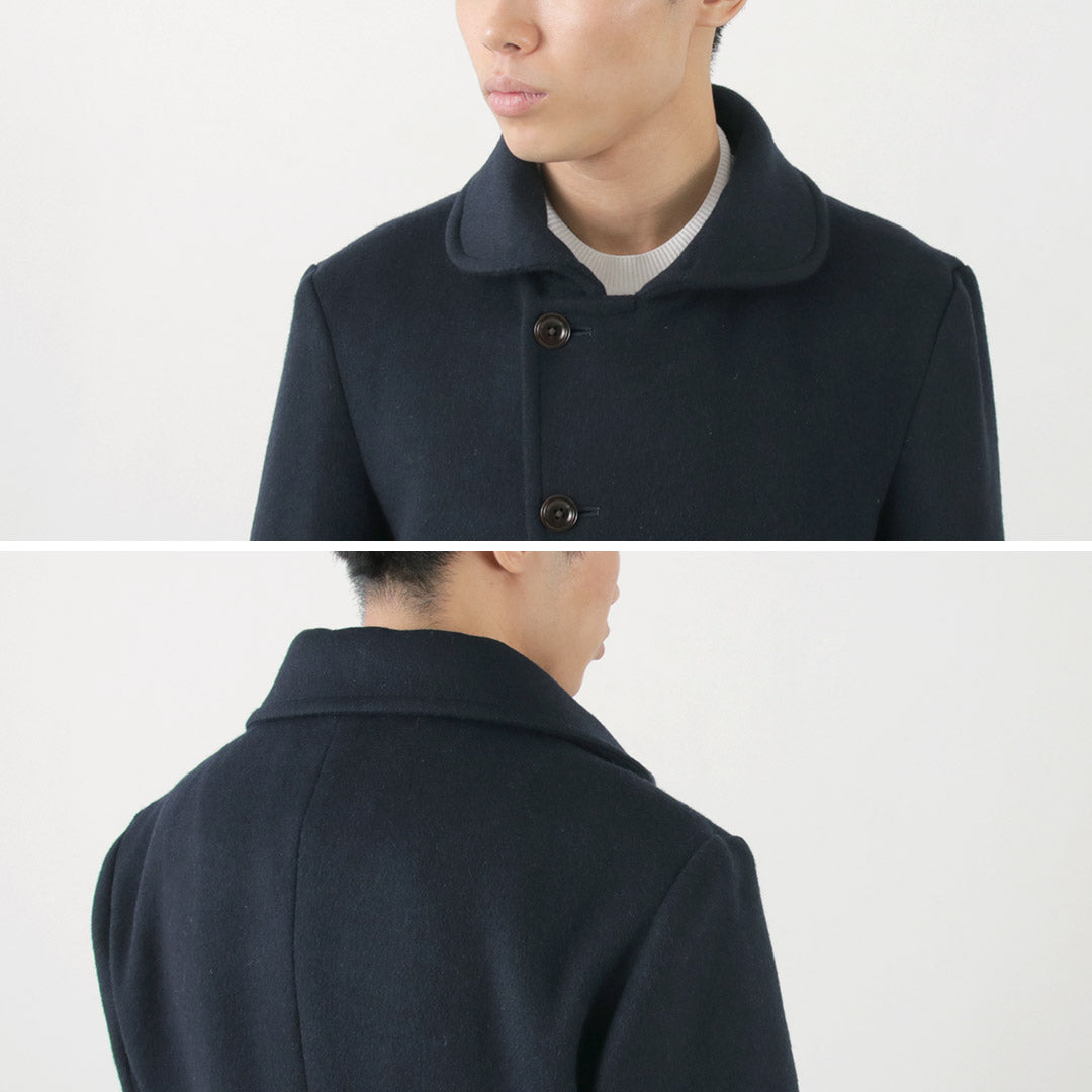RE MADE IN TOKYO JAPAN / Wool Melton Stand-Up Collar Pea Coat