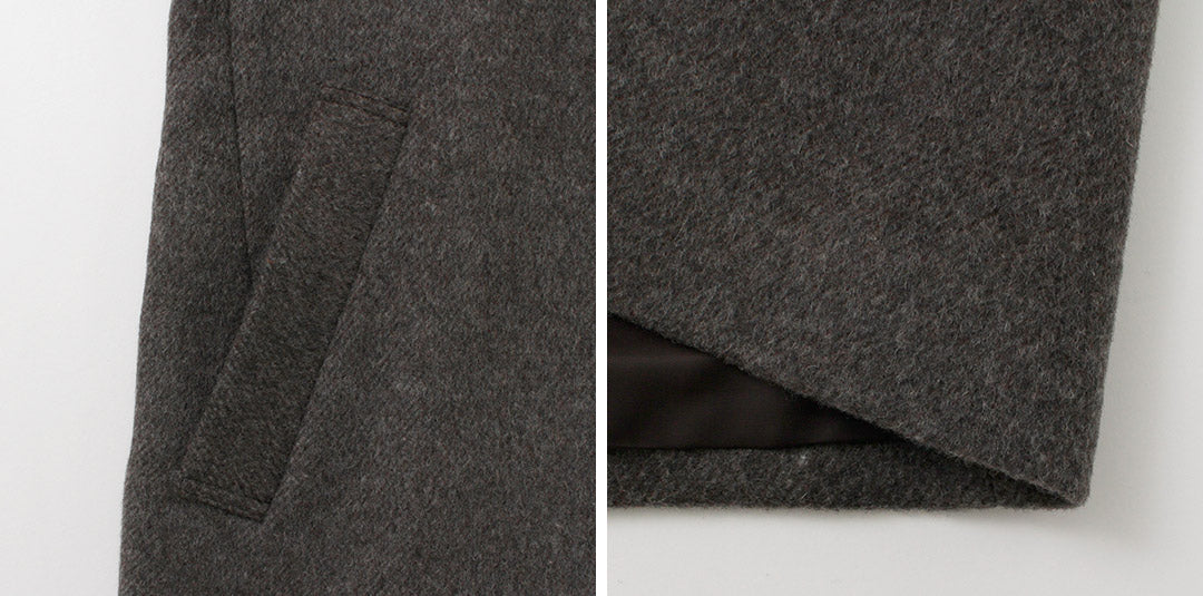RE MADE IN TOKYO JAPAN / Wool Melton Stand-Up Collar Pea Coat