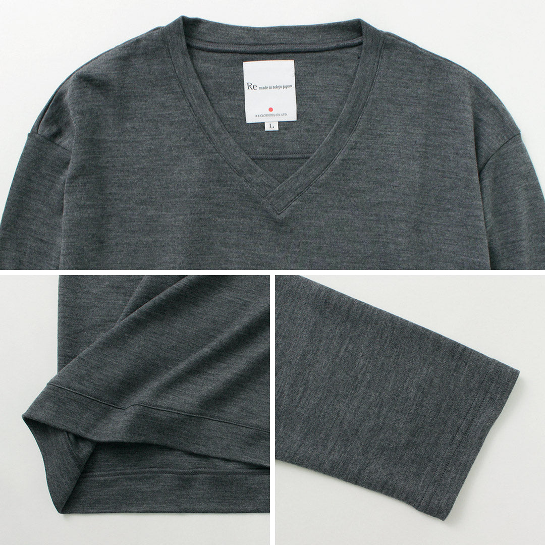 RE MADE IN TOKYO JAPAN / Robe Laine Col V Maille