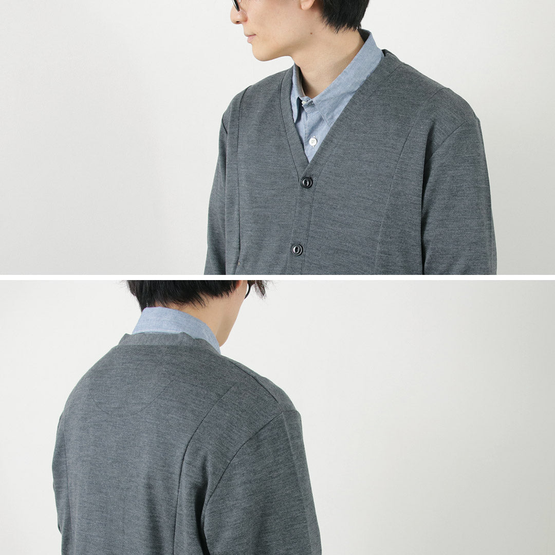 Re Hecho en Tokio Japón / vestido de lana Cardigan de corte redondo