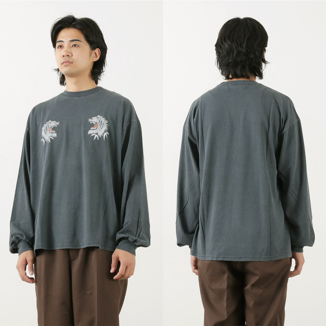REMI RELIEF / HARD Special Processed 20 Jersey Long Sleeve T-Shirt (Tiger Pattern)