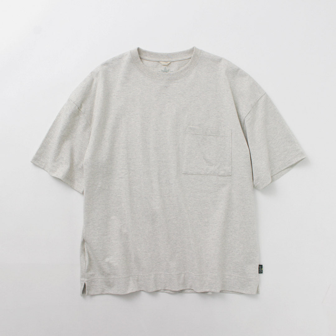 GOHEMP / Heather Camiseta con abertura ancha