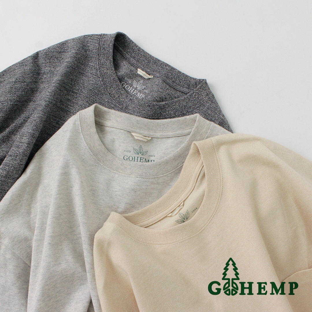 GOHEMP / Heather Camiseta con abertura ancha