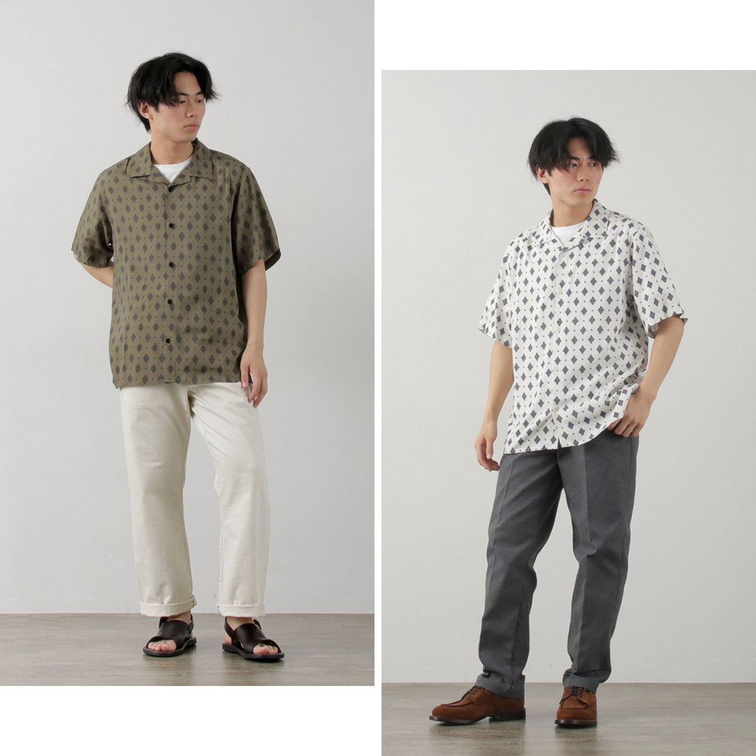 WAX LONDON / Didcot Short Sleeve Shirt Ditsy Tile